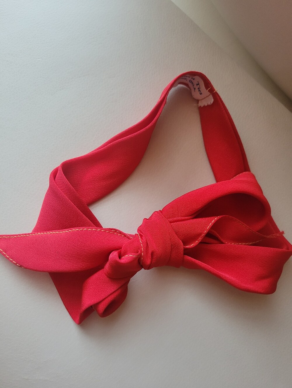 Vintage Go Western Ties Red Skinny Scarf Bolo Neckerchief Chouteau, OK Unisex - Picture 2 of 11